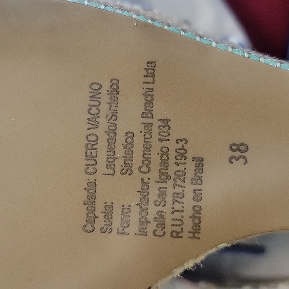 Belgrano Cueros Upper Leather Multicolored Buckle Platform Wedges size 7.5 NWOB - Picture 5 of 6